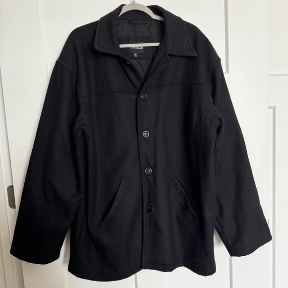 Carbon Other - Carbon Men's Black Wool Blend Button Down Car Coat Size XL